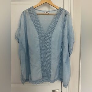 Be Boho womens cotton top blue size S/M